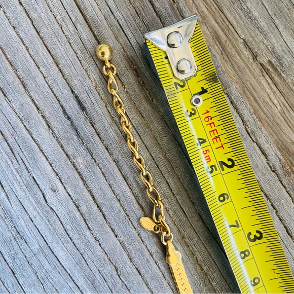 Gold vintage Herringbone Necklace, Monet, Gold Chain - Picture 3 of 7